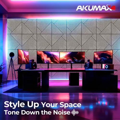 AKUMAX 8 Pcs Wood Panels for Wall Peel and Stick-Decorative Fluted Slat Wall Paneling-Soundproof Wall Paneling for Interior Wall Decor,Studio, Living Room (Sineroak)