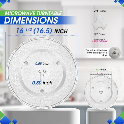 Microwave Plate Replacement 16.5 inch Fits F06014M00AP Panasonic Microwave Glass Plate - Exactly Replaces Rotating Microwave Turntable - Durable Oven Dish Tray For Better Reheating and Cooking