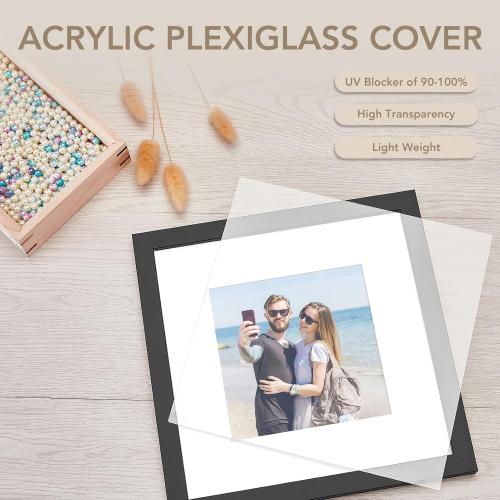 TWING 8x8 Picture Frames 3 Pack, Black 8x8 Frames Display Picture 5x5 with Mat, Square Family Picture Frame Tabletop or Wall Mounting, Ideal Gift for Mother's Day/Birthday Day