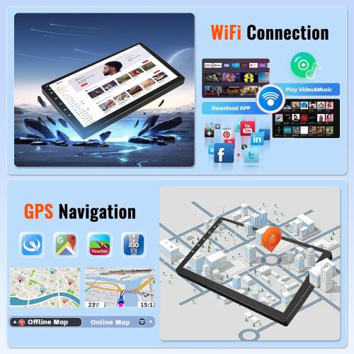 4 64GB Android 15 Car Radio for Ford F-150 F150 2009 2010 2011 2012 with Wireless CarPlay Android Auto, Realdio 9 Inch Touchscreen for F150 Car Stereo with Bluetooth 5.0, FM/RDS, 32EQ, GPS, WiFi, UI