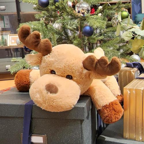 Adorable Caribou Furry Reindeer Elk Moose Stuffed Animals Plush Toy for Kids Babies Boys Birthday Bedtime Decor, 13 Super Soft Brown