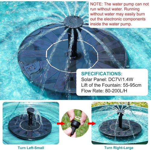 Size 14.9 Color Blue  Hanging Solar Bird Bath Fountain, 14.9inch Diameter Durable Green Metal Bird Bath Bowl with Solar Powered Pump & 4 Water Spray Nozzles for Outdoor Garden Backyard Patio Lawn