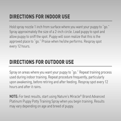 Nature’s Miracle Advanced Platinum Puppy Potty Training Spray, 16 Ounces, Dog Training Aid