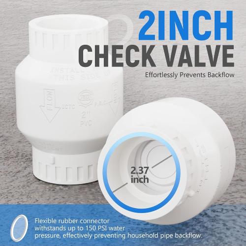2 Inch PVC Check Valve, Socket x Socket