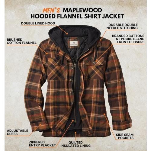 SIZE L....Legendary Whitetails mens Maplewood Hooded Shirt Jacket