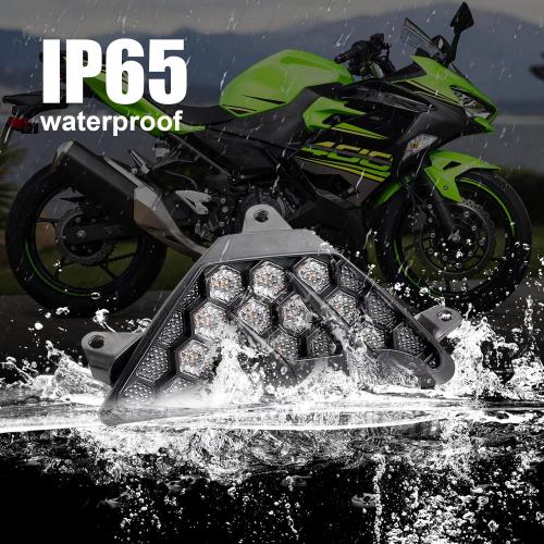 GearUp LED Front Turn you for KAWASAKI NINJA 400 2018-2023,for NINJA 300 2013-2017,for NINJA 650 2012-2023 Amber Turn Signal White Daytime Running Lights