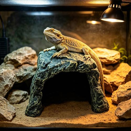 Reptile Rock Hide Cave Tortoise Hideout Turtle Basking Rock Snake Hide Habitat for Amphibian Lizard Fish Bearded Dragon Leopard Gecko