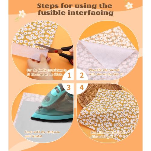 ZMAAGG Medium Weight Black Fusible Interfacing for Sewing, 11.6 X 30yd Iron-On Interfacing, Fusible Fabric for Sewing and DIY Crafts Supplies