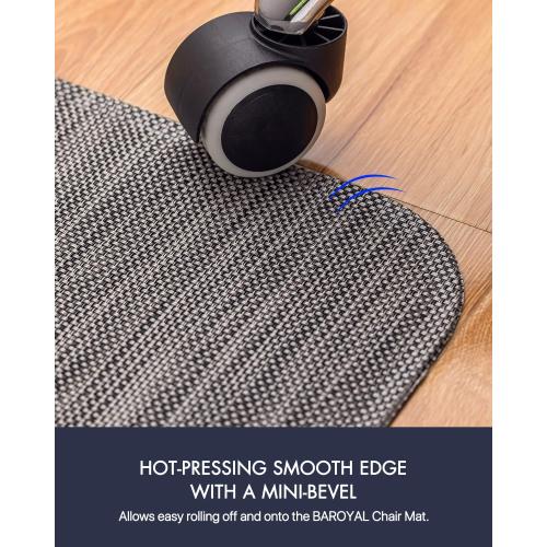 Office Chair Mat for Hardwood Floor Under Desk Computer Rolling Chair Mat for Wood/Tile Floor Non-Slip Heavy Duty Desk Rug PVC Plastic Hard Floor Protector 36 x 48 (Gray)