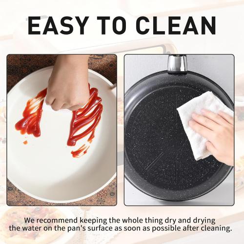 Ceramic Cookware Set 9 Pcs Pots and Pans Set with Detachable Handles Cooking Pan Saucepan Set Skillet Healthy Induction Cookware Oven Safe Dishwasher RV Kitchen Cream