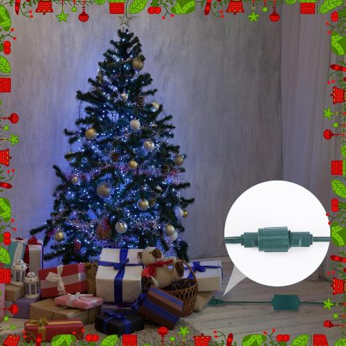 1 Pcs Coaxial LED Mini Light Power Connector Green Christmas Light Adapter Plug Green Connector Cords Christmas Tree Replacement Parts