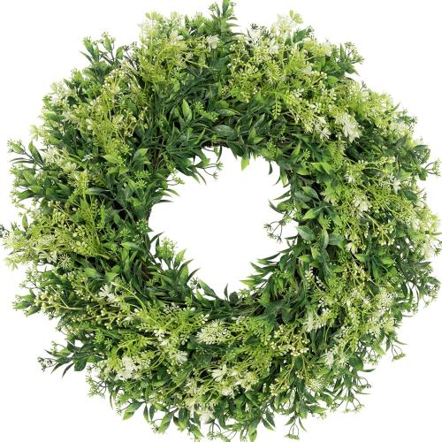 28 Inch Large Eucalyptus Wreaths for Front Door Artificial Green Leaves Greenery Indoor Outdoor Wreath Home Decor Porch Window Wall Farmhouse Door Decorations Spring Summer Fall All Seasons