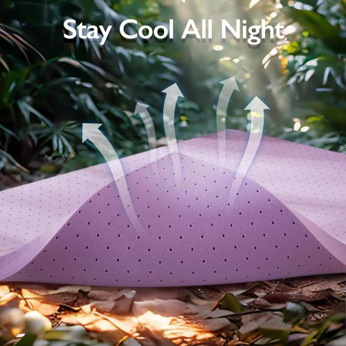 2 inch Mattress Topper, Cooling Gel Memory Foam Bed Topper for Pressure Relief and Back Pain, CertiPUR-US Certified, Dorm Essentials, Twin (Purple)