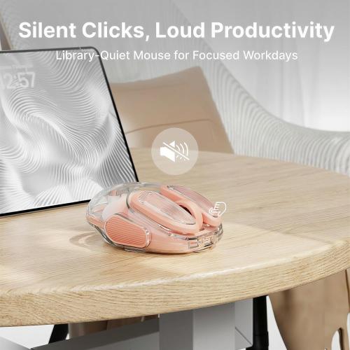 Wireless Clear Mouse Dual Mode Bluetooth & 2.4G Silent Clicks Mice-Gradient