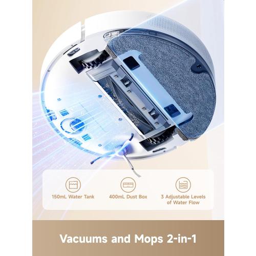 DREAME D10 Plus Gen 2 Robot Vacuum and Mop with Self Emptying Base for 90 Days of Cleaning, 6000 Pa Suction and LiDAR Navigation, Obstacle Avoidance, Wi-Fi Connected