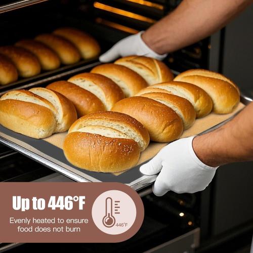 Silicone Baking Mat 3 Pack, Non-Stick Food Safe Reusable Baking Sheets, 2 Medium & 1 Small Sizes for Cookies Macarons Bread, (Gray)