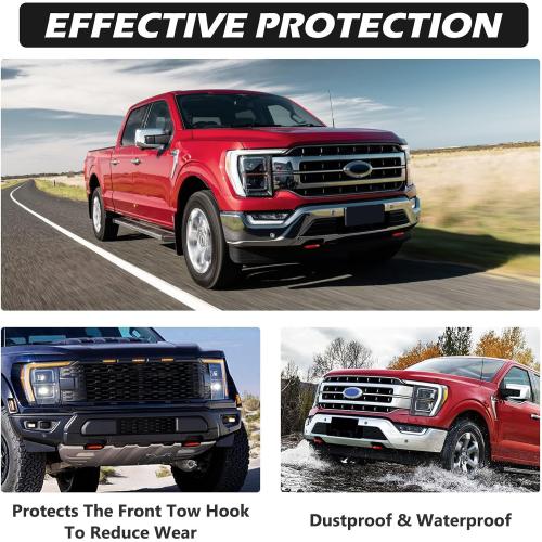 Tow Hooks Covers for Ford F150 2004-2026 Bronco Base/Big Bend/Outer Banks 2021-2026 Compatible with Toyota Tundra Accessories 2017-2021 (Red)