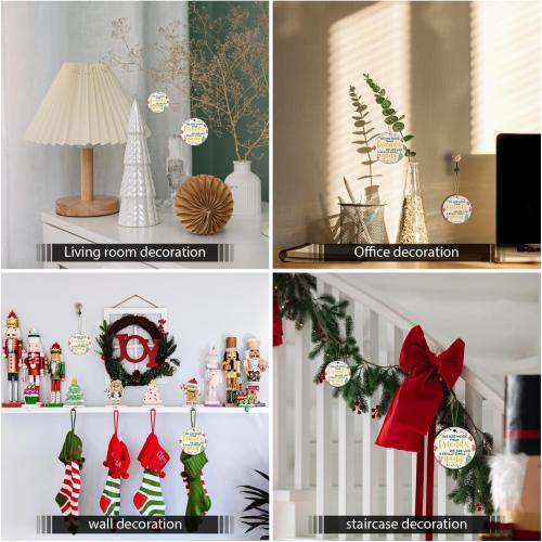 Christmas Friendship Ornaments for Friends, Xmas Gifts for Women Sister Bestie, Round Two, Sided Printed Ceramic Decor Keepsake