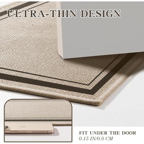 chakme Bathroom Rug Sets 2 Piece, Ultra Thin Bath Mat Quick Dry Bath Mat Set, Absorbent Bath Mat for Bathroom Non Slip Machine Washable, (Light Beige, 17x24 17x32)