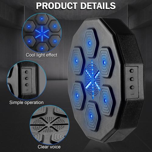 Beyn 2025 New Music Boxing Machine, Upgraded 2.0 Smart Bluetooth Music Boxing Parent-Child Games, Wall-Mounted Exercise Equipment for Home Exercise