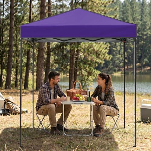 EAGLE PEAK 6x4 Instant Pop Up Canopy Tent, Purple | Small Portable Canopy with Carry Bag, Lightweight Pop Up Outdoor Tent for Beach, Camping & Sports, Easy Setup, Ultra Compact