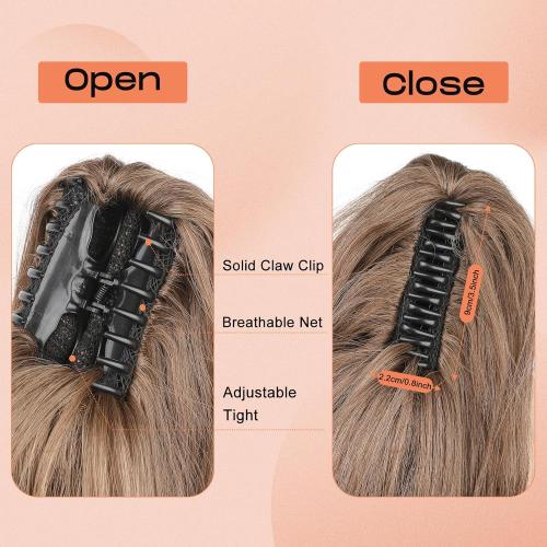 SEIKEA Ponytail Extension, 18 Wavy Claw Clip in Hair Extensions for Women, Lightweight Fluffy Synthetic Ponytail Hairpiecet