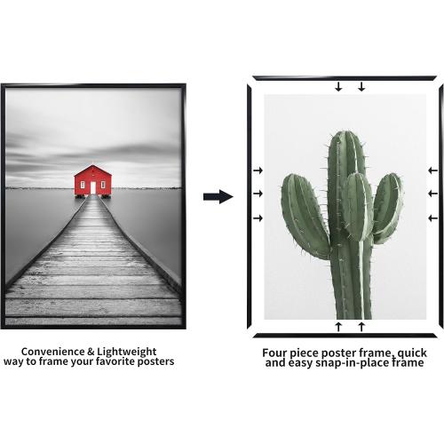 ELSKER&HOME 20x28 Frame, Picture Frame 3 Pack Black | Poster Frame 20x28 for Horizontal or Vertical Wall Mounting, Sturdy and Scratch-proof