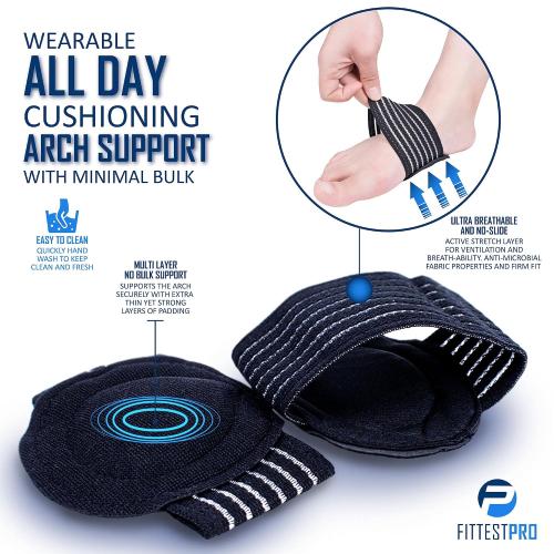 Plantar Fasciitis Foot Pain Relief 14-Piece Kit – Premium Planter Fasciitis Support, Gel Heel Spur & Therapy Wraps, Compression Socks, Foot Sleeves, Arch Supports, Heel Cushion Inserts & Grips