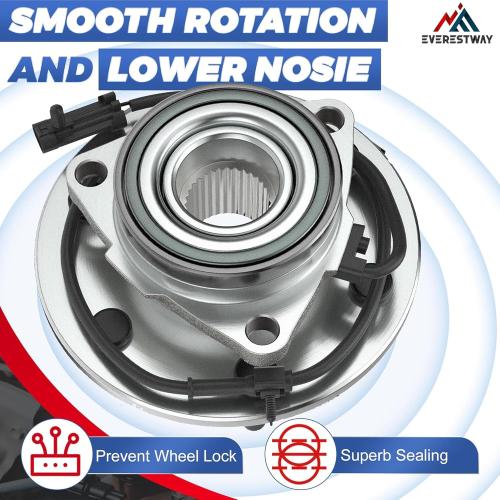 515036 Front Wheel Hub Bearing Assembly w/ABS Compatible for 1999-2007 Chevrolet Silverado 1500 4WD & GMC Sierra 1500 4WD Compatible with 00-06 GMC Yukon XL 1500 AWD 2 PCS