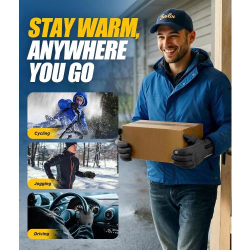 Winter Gloves Men Women Made with 3M Insulation, -20°F GEANI-TEX™ Waterproof Ski Gloves for Cold Weather, 5-Layer Thermal Snow Gloves, 10 Touchscreen Fingers Snowboard Gloves for Cycling, Hiking