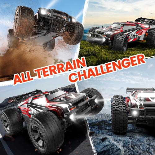 DEERC 9206E DIY Extra Shell 1:10 Scale Large RC Cars,48  KM/H Hobby Grade High Speed Remote Control Car for Adults Boys,All Terrain 4WD 2.4GHz Off Road Monster RC Truck with 2 Battery for 40  Min Play