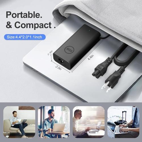 New Slim 65W Dell Laptop Charger USB C - For Latitude 5420/5520/7420/7430/7480/7490 & Inspiron 14/16/7620/2in1 Chromebook 3100 & XPS 13 LA65NM190