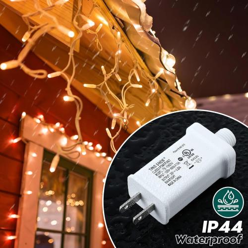 Enhon 29V LED Power Supply, UL Certified Transformer Replacement, Class 2 Power Supply, Low Voltage Transformer US Plug Adapter for Christmas Tree Light LED String Light, White (TS-8W29V)