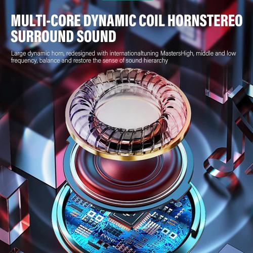 Clip On Ear buds, Open Ear Headphones, Bluetooth 5.4 HiFi Stereo Clip Earbuds, 42H, LED Display Wireless EarBuds, Comfortable Lightweight, IP7 Waterproof Earphones, Earbud for Workout Running, Black