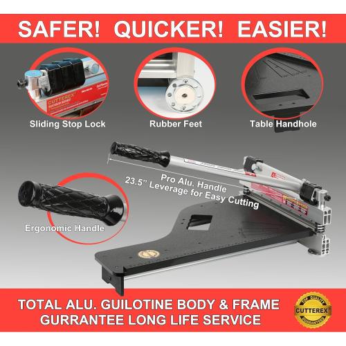 CUTTEREX 13 Vinyl Floor Cutter with wheels - Meet Multi-Angle/Length Cutting, A Flooring Tool also Cuts-Engineered Wood Floor, LVP, VCT, SPC, WPC, Long Life HSS Blade Mounted!