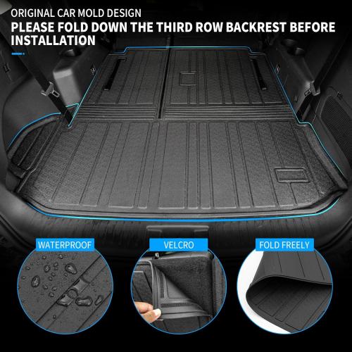 Bomely Floor Mats Compatible with 2020-2026 Toyota Highlander Cargo Liner Back Seat Cover Hybrid Fuel 2025 7 Seats Highlander Accessories (2020-2026,Floor Mats Trunk Mat with Backrest Mat)
