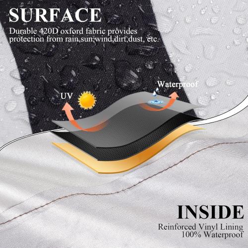 2-Piece Outdoor Chaise Lounge Covers - Waterproof Heavy Duty for Patio Furniture, 86L x 36W x 32H/Black & White Stripe