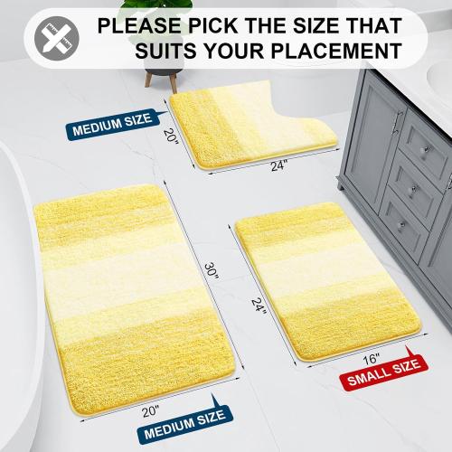 Arotive Microfiber Bathroom Rugs, Shaggy Soft Absorbent Bath Rug, 47x24