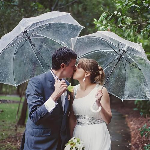 13 Pack Clear Wedding Umbrellas Bulk Transparent Auto Open Stick Umbrellas Windproof Waterproof Large Canopy Umbrella with White J Hook Handle for Wedding Bride Groom Photography Golf Outdoor