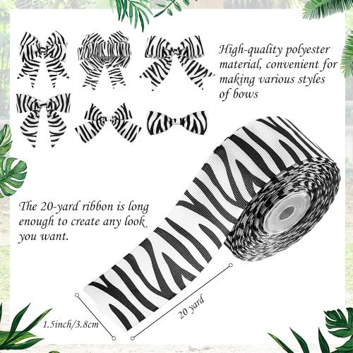 Chuangdi 1 Pcs Zebra Print Ribbon Christmas Craft 1.5 inch