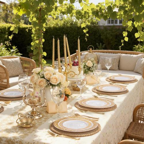 WDF 100pcs Gold Dessert Plates 7.5 with 100 Pieces Disposable Forks 7.4, Lace Design Fancy Appetizer Small Salad and Cake Plates for Thanksgiving Party/Weeding