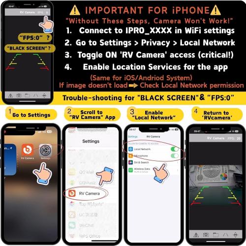 EWAY Strong Magnetic Wireless Backup Camera for iPhone Android, WiFi Hitch Camera Rechargeable Battery for Hitch Gooseneck Travel Boat Horse Trailer Truck Camper RV Front Rear View Reverse Back up
