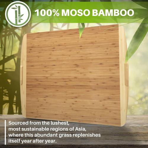 3pc Bamboo Cutting Board Set and XXL Bamboo Cutting Board by Greener Chef