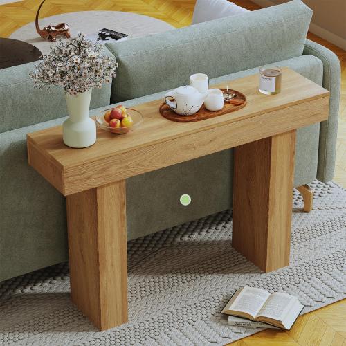 Console Table, Wooden Entryway Table, Rectangular Sofa Table Behind The Couch, Farmhouse Narrow Console for Entrance, Hallway, Living Room