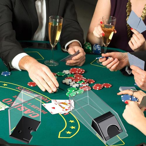 Honoson 6 Deck Blackjack Shoe and Discard Tray Acrylic, Clear