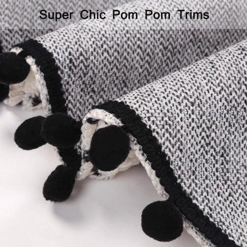 Uphome Boho Round Rug for Bedroom 3' Circle Beige and Black Bathroom Rug with Pom Poms Fringe Washable Mandala Accent Throw Rugs Non-Slip Soft Floor Mat for Entryway Living Room Sofa Kids Room Nursery