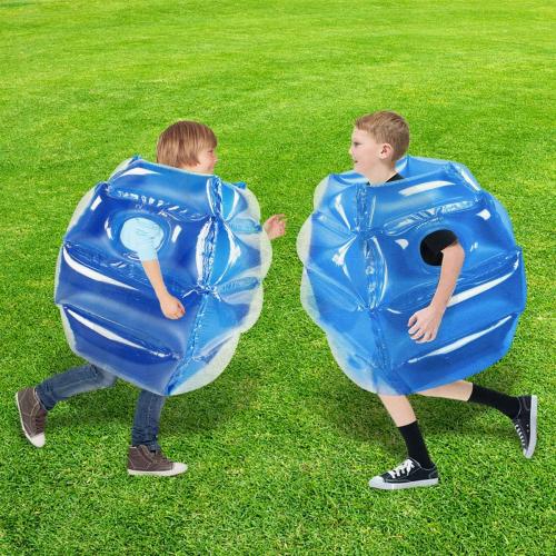 SUNSHINEMALL 2PC Sumo Balls, Inflatable Body Sumo Balls Bopper Toys for Kids 26 - Heavy Duty PVC Vinyl Suits for Grassland or Other Outdoors Play (2PC Blue Pink 26inch)