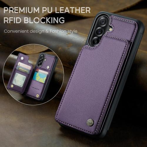 Vinich for Samsung Galaxy A36 Wallet Case with Card Holder, RFID Blocking Credit Slots Kickstand Shockproof Phone Cover for Women Men, Purple