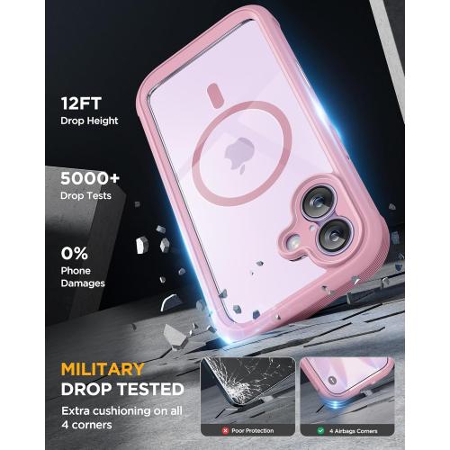 Miracase for iPhone 17 Case 6.3'', Full-Body Military Grade Drop Protection Outdoor Phone case with Built-in Glass Screen &Camera Control,Easy Installation,No Gap,Compatible with MagSafe, Purple