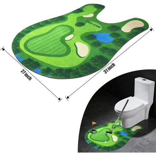 Toilet Golf Game, Mini Golf That Can Be Played in The Bathroom - Wonderful Toilet Time, Gag Gifts,Funny White Elephant Gift, Prank Gift for Dad Husband, Boyfriend, Men